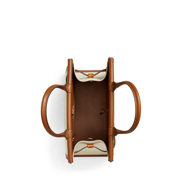 Gold/Cream RL50 Canvas Medium Bag Ralph Lauren Collection 4