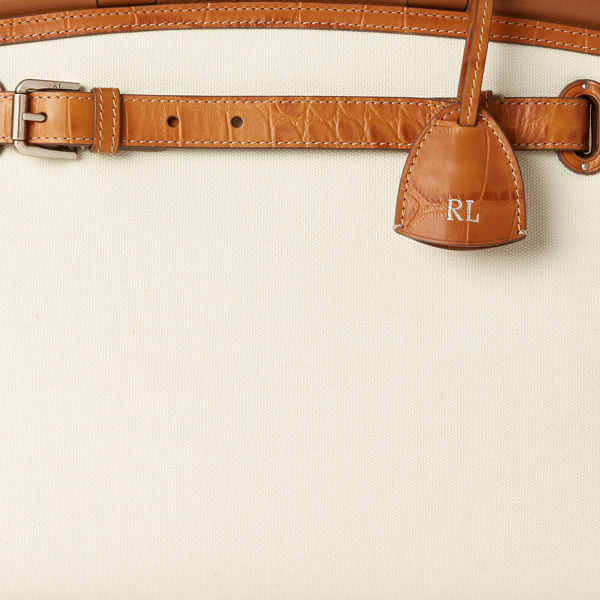 Gold/Cream RL50 Canvas Medium Bag Ralph Lauren Collection 5