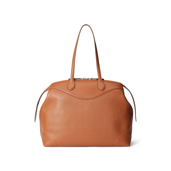 Gold Calfskin Large Voyager Ralph Lauren Collection 3