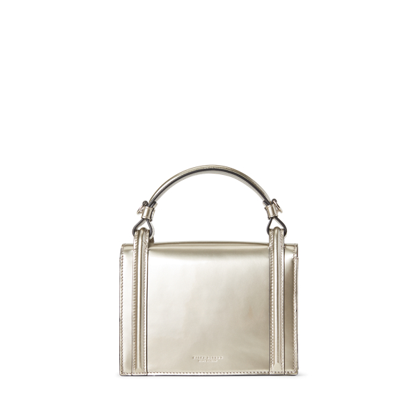 Silver Patent Mini Hinge-Lock Bag Ralph Lauren Collection 3