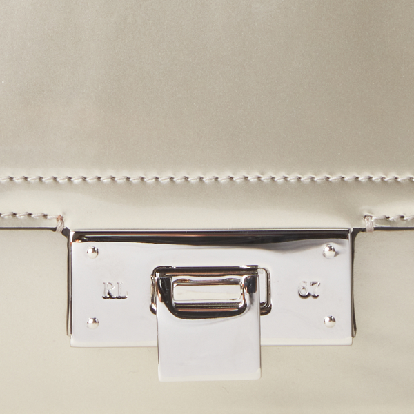 Silver Patent Mini Hinge-Lock Bag Ralph Lauren Collection 5