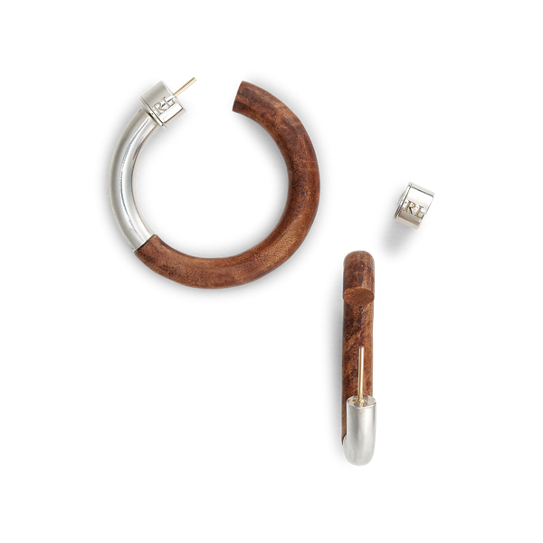 Creolen aus Silber und Holz Ralph Lauren Collection in Silber/Braun 2