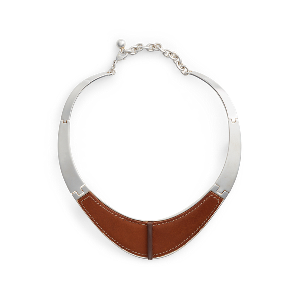 Collier ras du cou à insert en cuir Ralph Lauren Collection en Gold 1