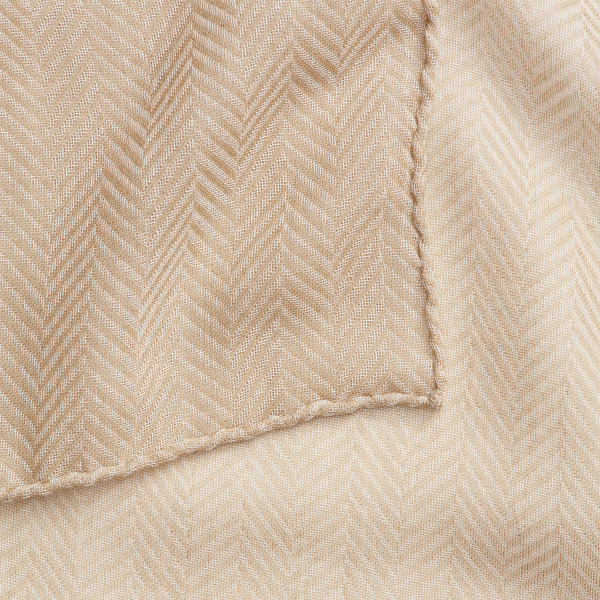 Camel/Cream Cashmere-Silk Jacquard Scarf Ralph Lauren Collection 3