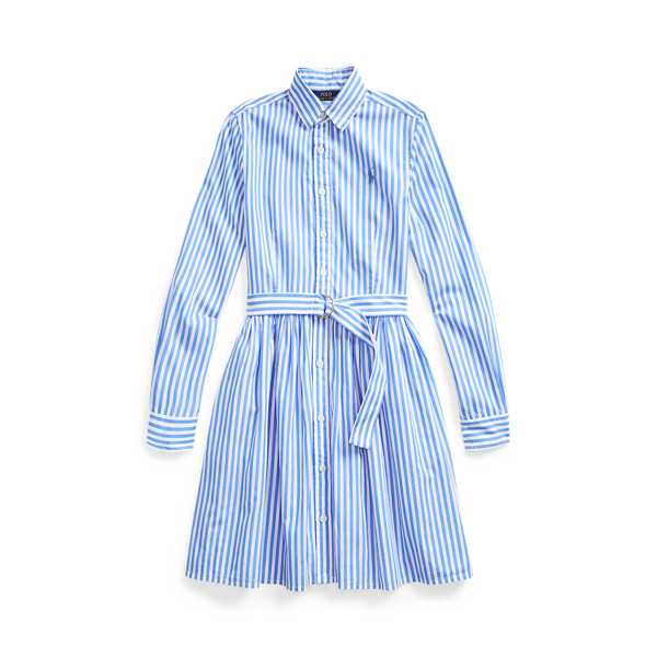 Robe-chemise en coton ray&eacute;