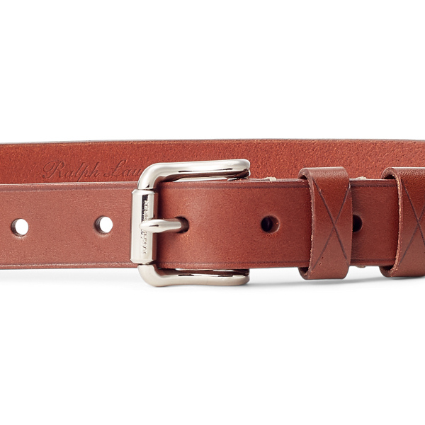 Gold Leather Roller-Buckle Belt Ralph Lauren Collection 2