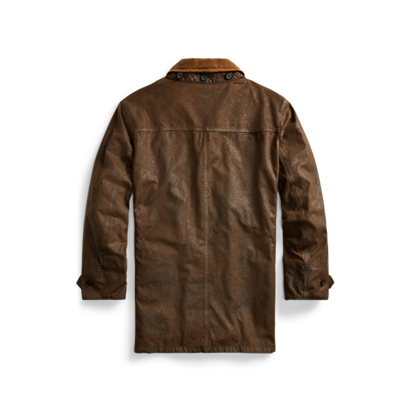Medium Brown Waxed Cotton Walking Coat RRL 2