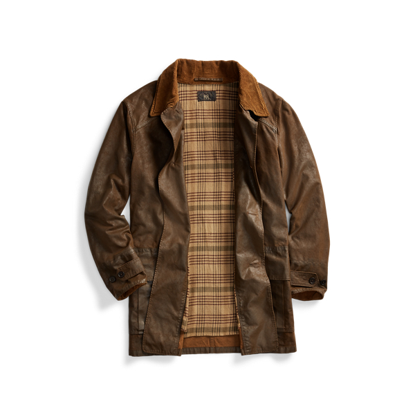 Medium Brown Waxed Cotton Walking Coat RRL 3