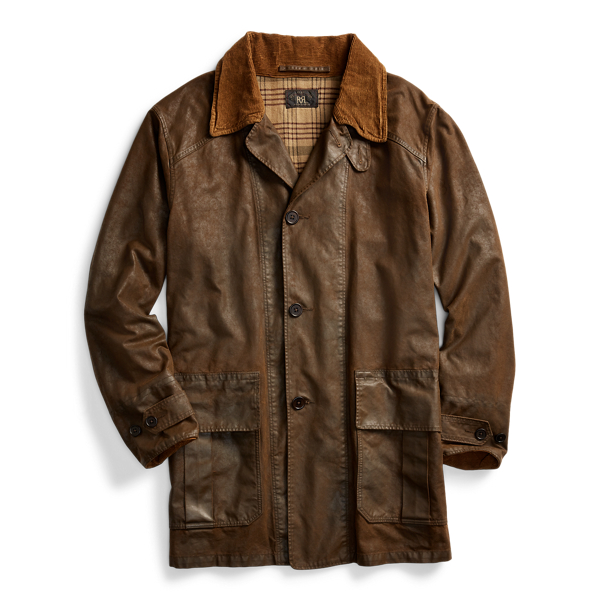 Medium Brown Waxed Cotton Walking Coat RRL 4