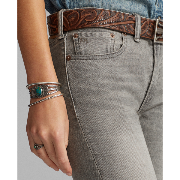Distressed Grey Wash Stretch Skinny Jeans RRL 6