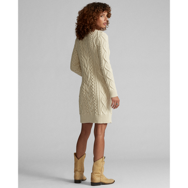 Cream Cable-Knit Wool-Silk Jumper Dress RRL 4
