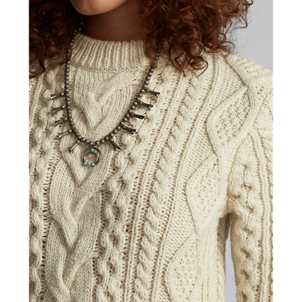 Cream Cable-Knit Wool-Silk Jumper Dress RRL 5