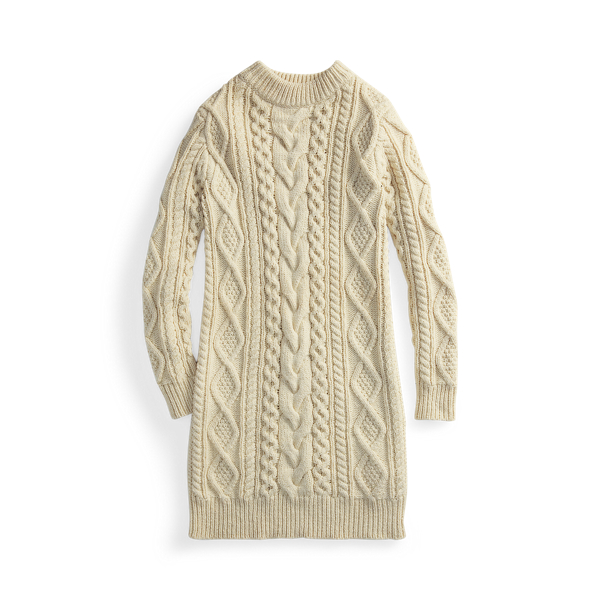 Cable-Knit Wool-Silk Sweater Dress RRL in 1
