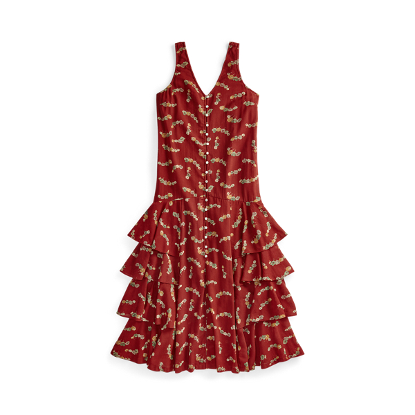Floral Ruffled Cotton Dress RRL 1