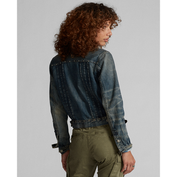 Tan Studded Denim Jacket RRL 4