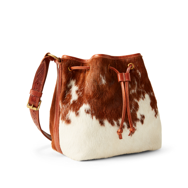 Brown White Dark Brown Haircalf Bucket Bag RRL 3