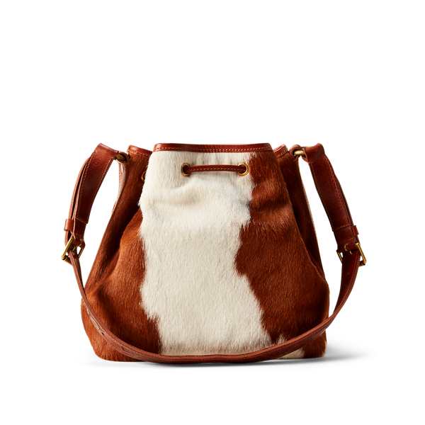 Brown White Dark Brown Haircalf Bucket Bag RRL 4