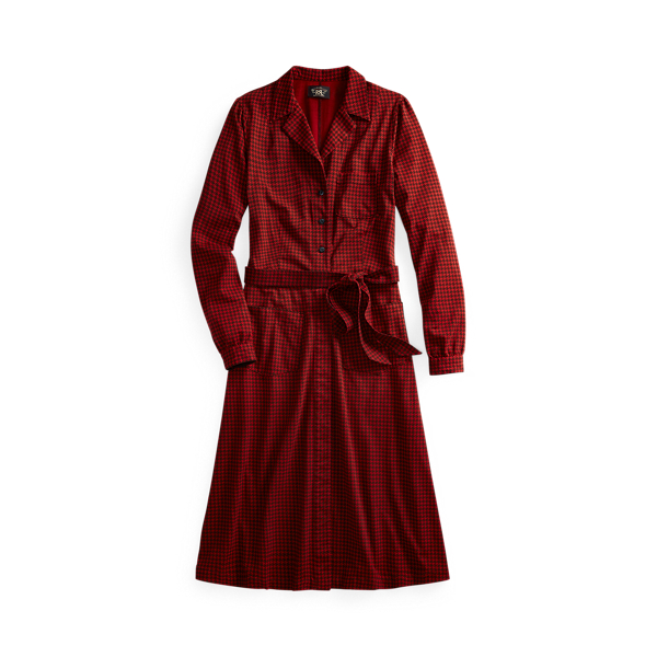 Hahnentritt-Hemdkleid aus Baumwolle RRL in 1