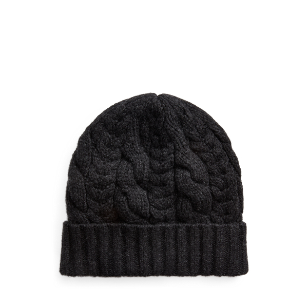 Cable-Knit Cashmere Hat Purple Label 1