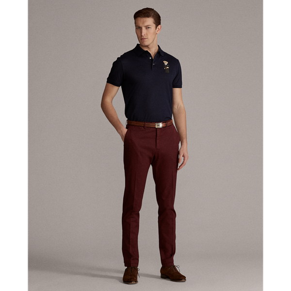 Burgundy Slim Fit Stretch Chino Trouser Purple Label 3
