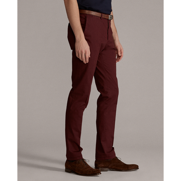 Burgundy Slim Fit Stretch Chino Trouser Purple Label 4