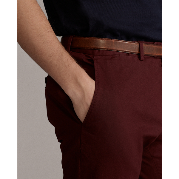 Burgundy Slim Fit Stretch Chino Trouser Purple Label 6