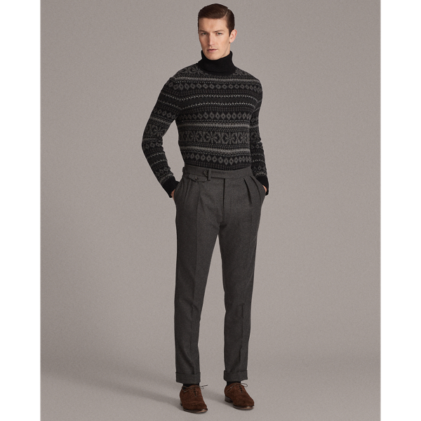 Charcoal Multi Fair Isle Cashmere Roll Neck Jumper Purple Label 3