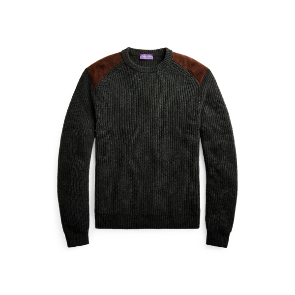 Pull en cachemire renforts en daim Purple Label en 1