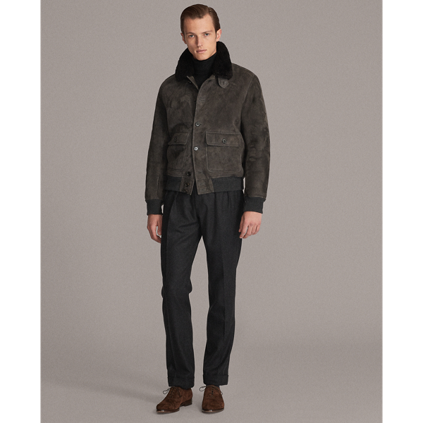 Dark Grey Thornley Shearling Skeet Jacket Purple Label 4