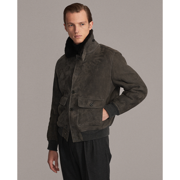 Dark Grey Thornley Shearling Skeet Jacket Purple Label 5