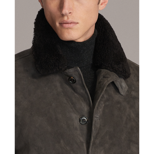 Dark Grey Thornley Shearling Skeet Jacket Purple Label 8