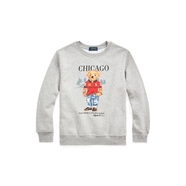 Polo Bear Chicago Fleece popular Grey Sweatshirt*NWT