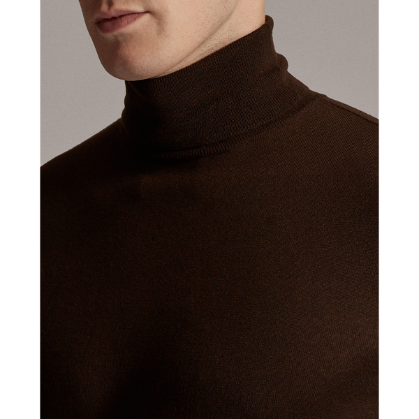 Luggage Brown Cashmere Roll Neck Jumper Purple Label 6