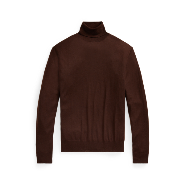 Luggage Brown Cashmere Roll Neck Jumper Purple Label 2