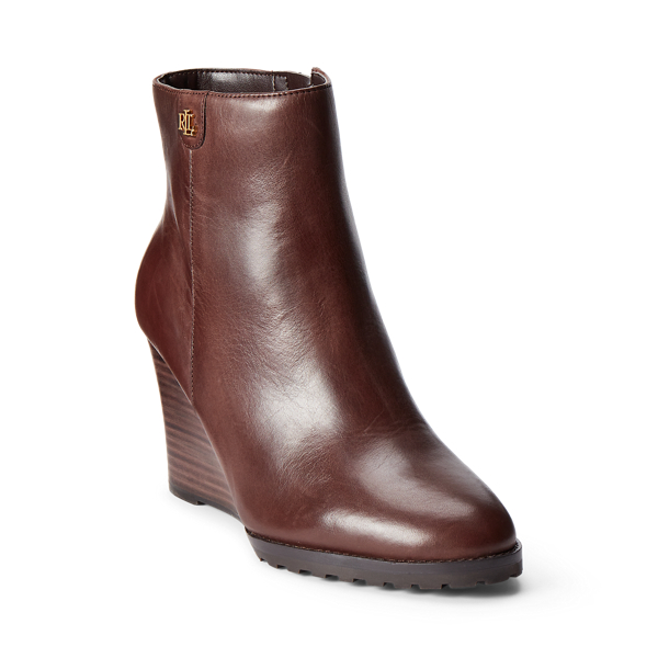 Shaley Calfskin Wedge Bootie | Ralph Lauren