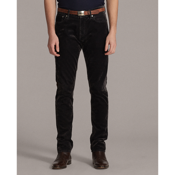 Charcoal Slim Fit Stretch Velvet Jeans Purple Label 4
