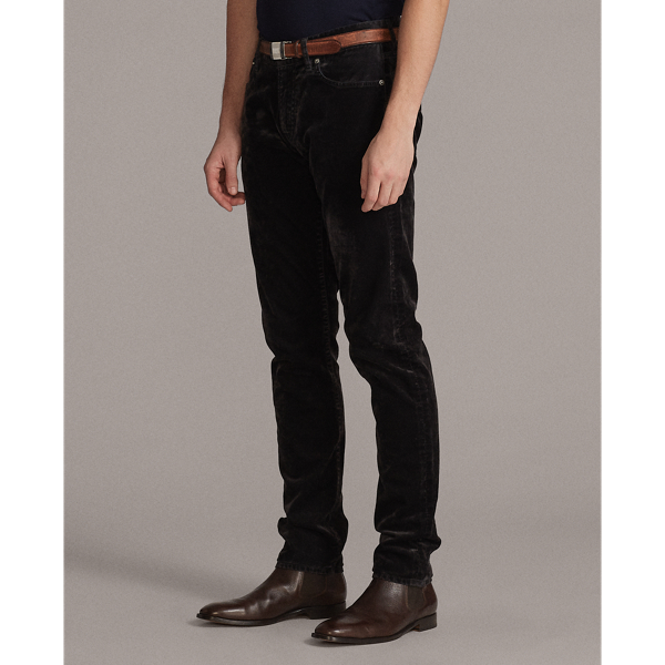Charcoal Slim Fit Stretch Velvet Jeans Purple Label 5