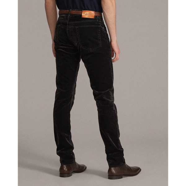 Charcoal Slim Fit Stretch Velvet Jeans Purple Label 6