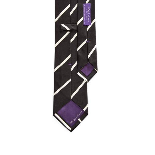 Black/Off White 25th Anniversary Striped Satin Tie Purple Label 2
