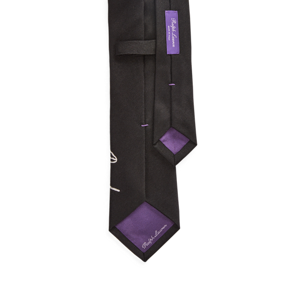 Black Portrait Silk Jacquard Tie Purple Label 2