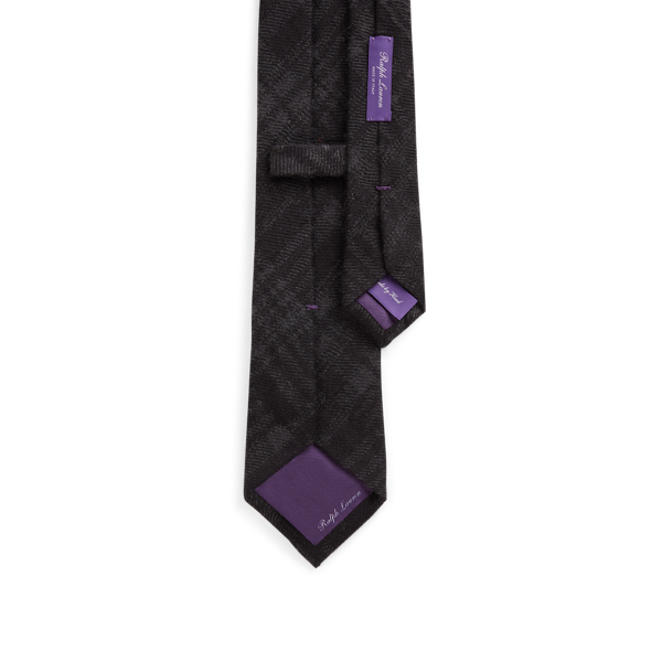 Black/Charcoal Patchwork Cashmere-Silk Tie Purple Label 2