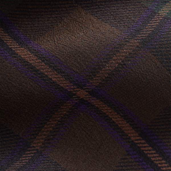 Brown/Green/Purple Tartan Silk Tie Purple Label 3