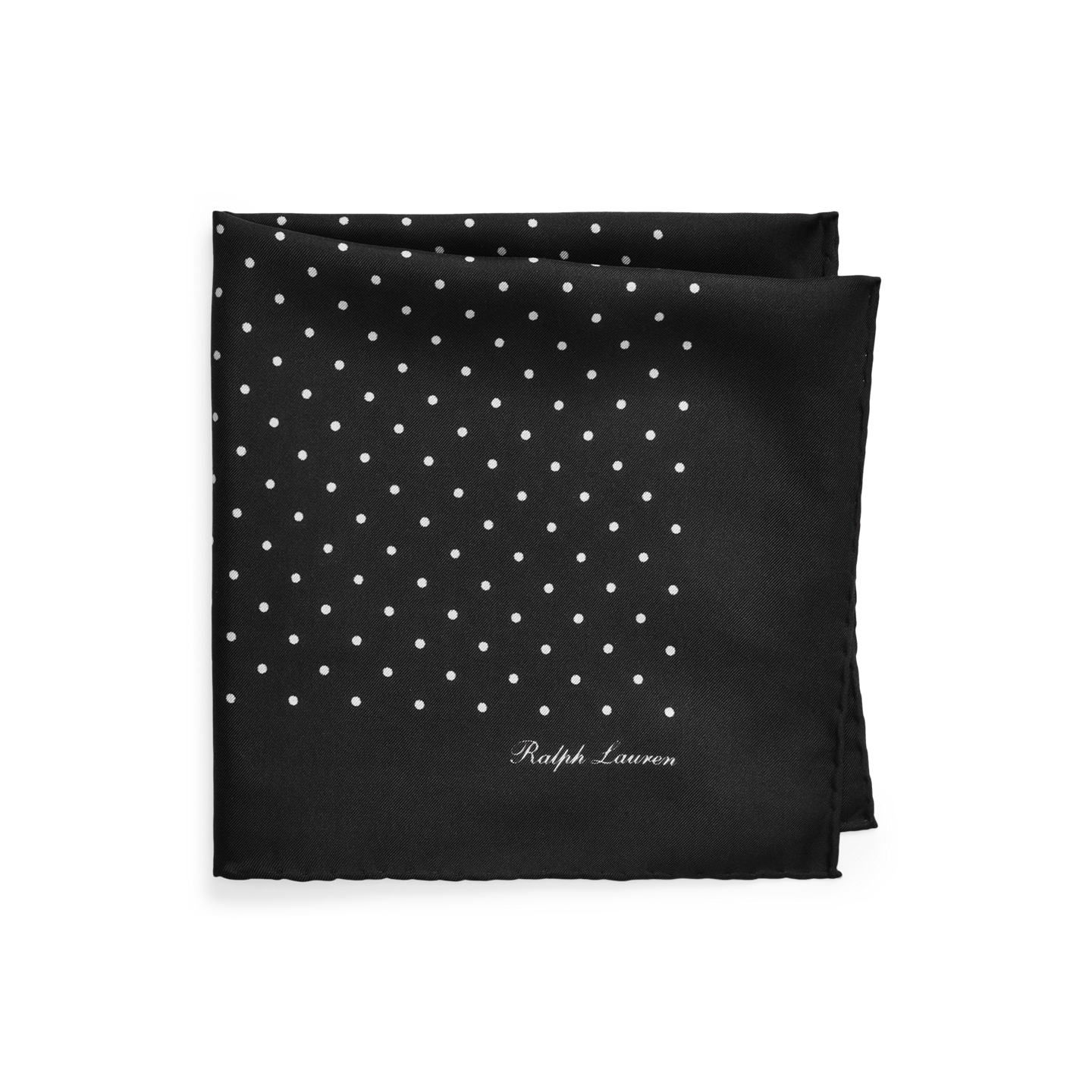 Нагрудный платок Ralph Lauren Polka-Dot Silk Foulard Pocket Square, цвет: Чёрный — фото 2