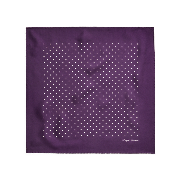 Purple Polka-Dot Silk Foulard Pocket Square Purple Label 2