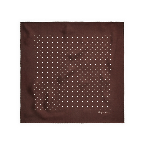 Fazzoletto in foulard in seta a pois Purple Label in Marrone 2