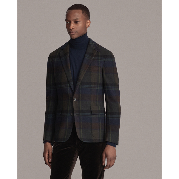 Navy/Olive/Maroon/Green Hadley Plaid Cashmere Sport Coat Purple Label 5