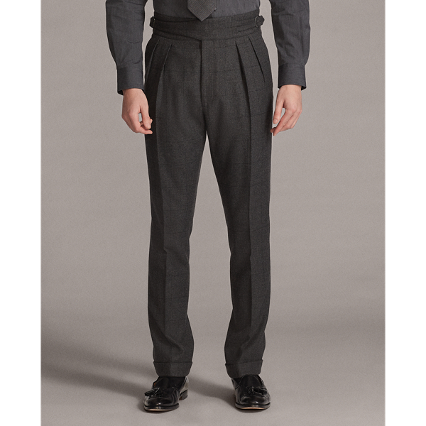 Charcoal Gregory Windowpane Wool Trouser Purple Label 3