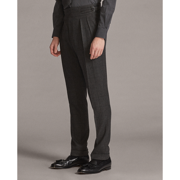 Charcoal Gregory Windowpane Wool Trouser Purple Label 4