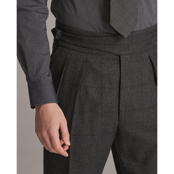 Charcoal Gregory Windowpane Wool Trouser Purple Label 6