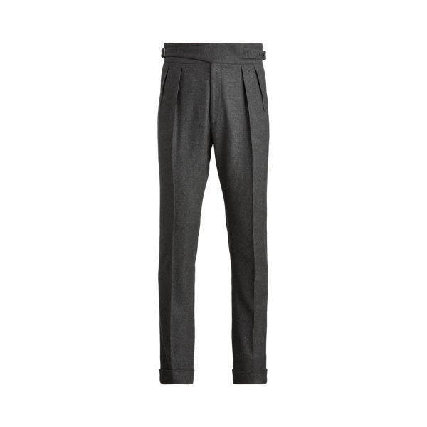 Dark Grey Buckled Wool Flannel Trouser Purple Label 2